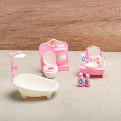 Dollhouse Furniture Set - Bedroom, Living Room, Bathroom Accessories