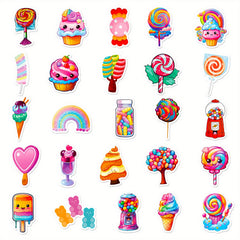 40pcs Colorful Candy Lollipop DIY Decorative Stickers Waterproof