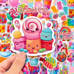 40pcs Colorful Candy Lollipop DIY Decorative Stickers Waterproof