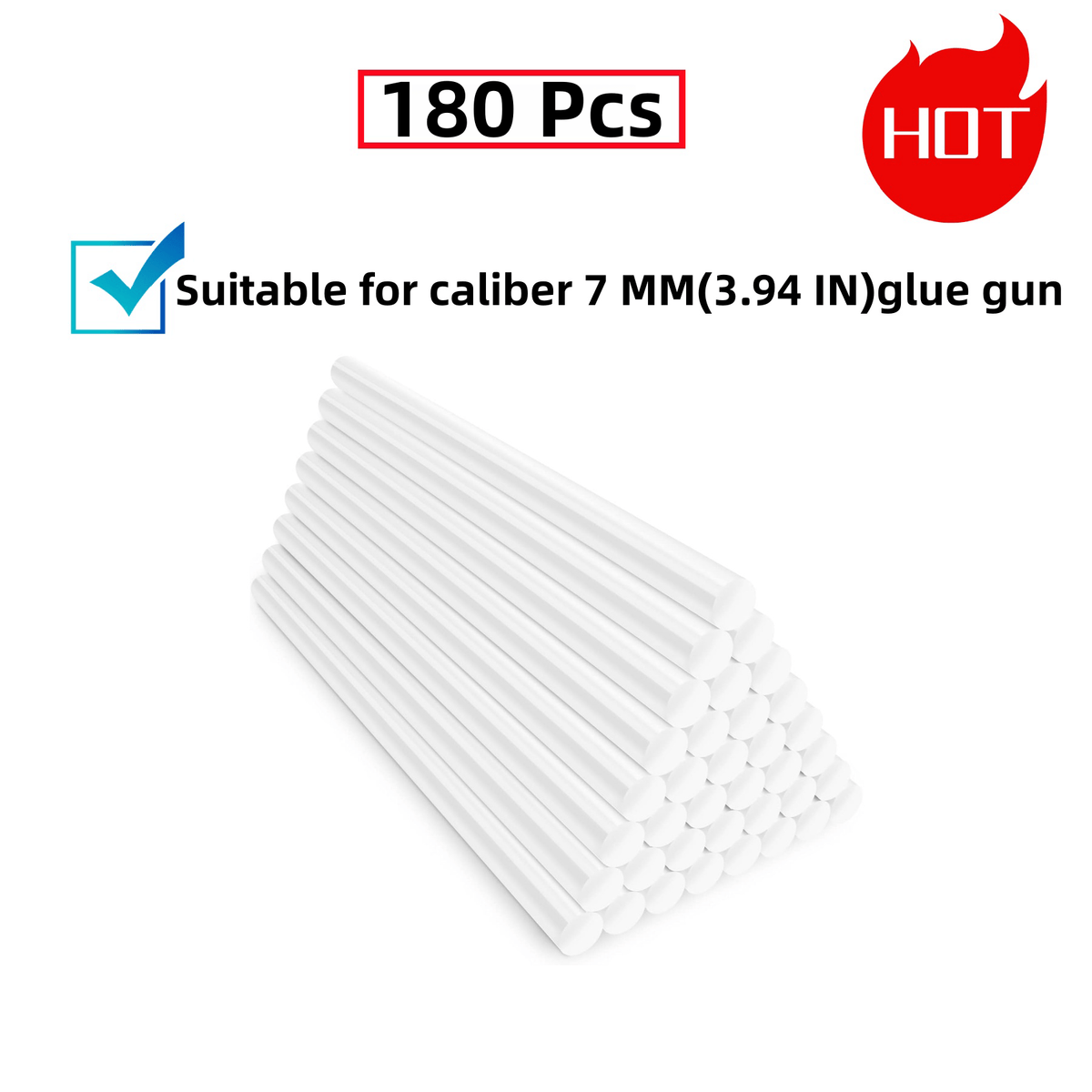 190pcs Long Size Clear Hot Melt Glue Sticks - Non Toxic