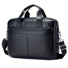 Men's Leather Briefcase Cowhide Handbag For 15 inch Laptop Travel Business Bag