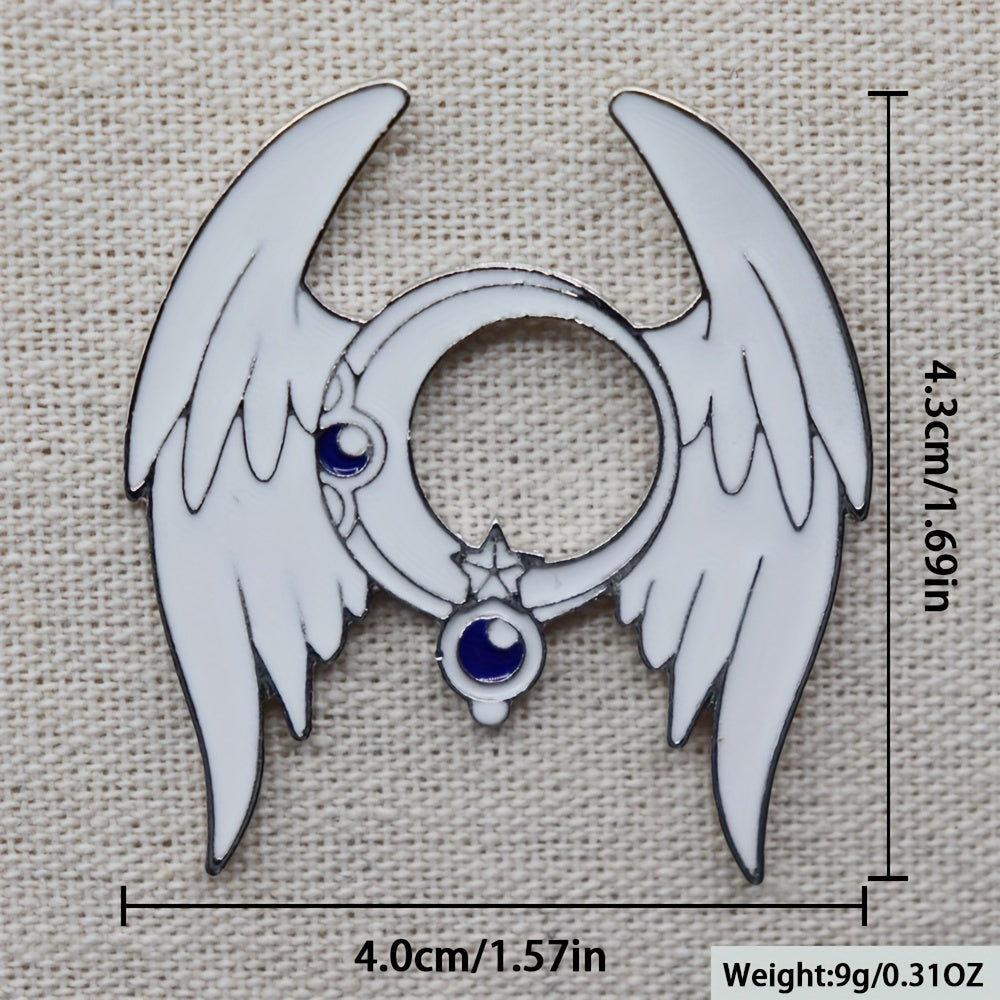 Enamel Star Moon Feather Brooch Men's Fashion Jewelry