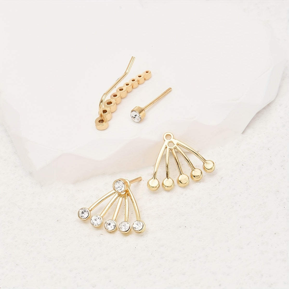 Boho Crystal Ear Jacket Earrings Rhinestone Ear Climber Jewelry