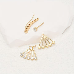 Boho Crystal Ear Jacket Earrings Rhinestone Ear Climber Jewelry