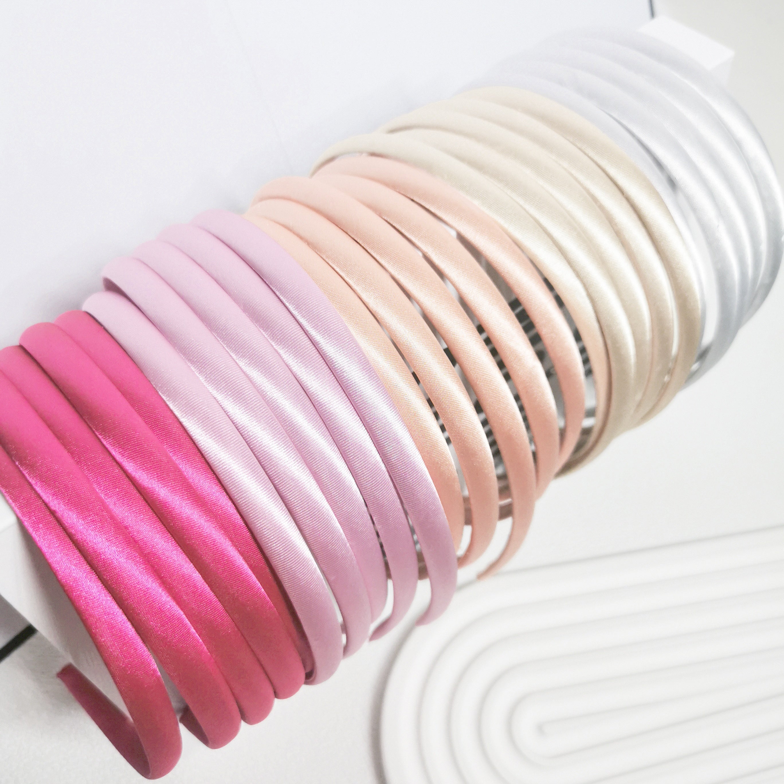 25pcs Satin Skinny Headband Head Hoop Nonslip Hair Band for Women Girls