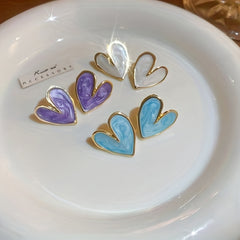 Love Heart Earrings Small Fresh Sweet Temperament Earrings Female