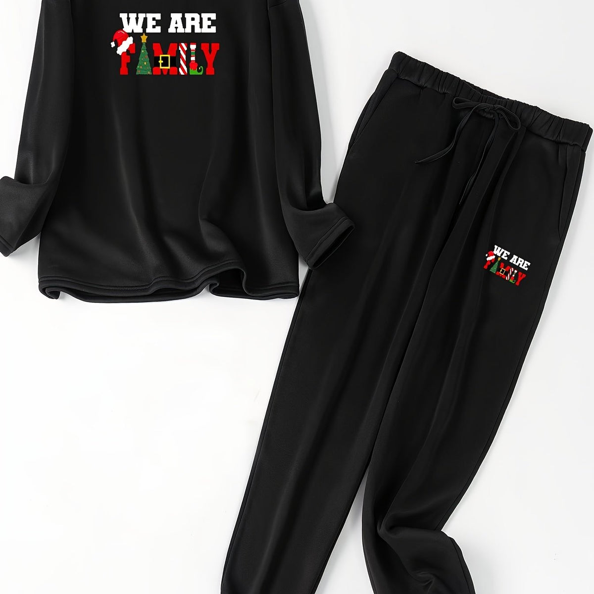  Christmas Lounge Set Women's Long Sleeve Top & Joggers Pajamas