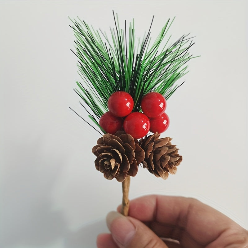 Christmas Decoration Red Fruit Branch Simulation Pine Cone Pine Needle Ornament