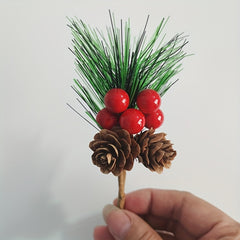 Christmas Decoration Red Fruit Branch Simulation Pine Cone Pine Needle Ornament