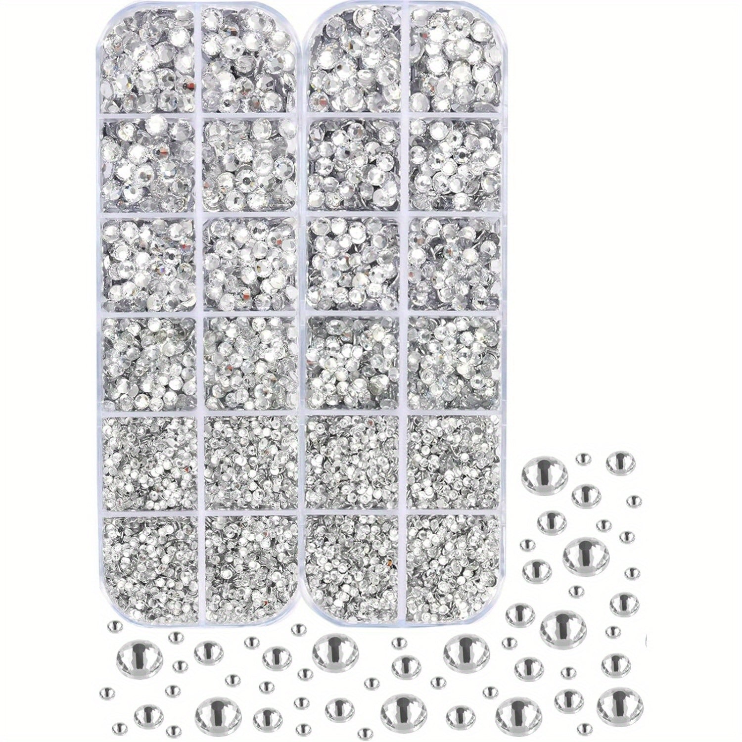 6000Pcs Iridescent Ab Stones Flat Back Rhinestones