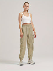 Casual Joggers Sweatpant Cargo Loose High Waisted Pants With Pockets