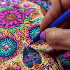 22 Page Flowers Adult Coloring Book - Stress Relieving Activity