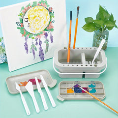 9 Piece Artist Paint Brush Set with Cleaning Basin