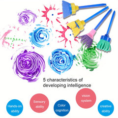 25pc DIY Sponge Brushes Seal Painting Tools Mixed Shapes & Text