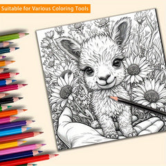 Hand Painted Small Animals Coloring Book - 22 Pages of Detailed Designs