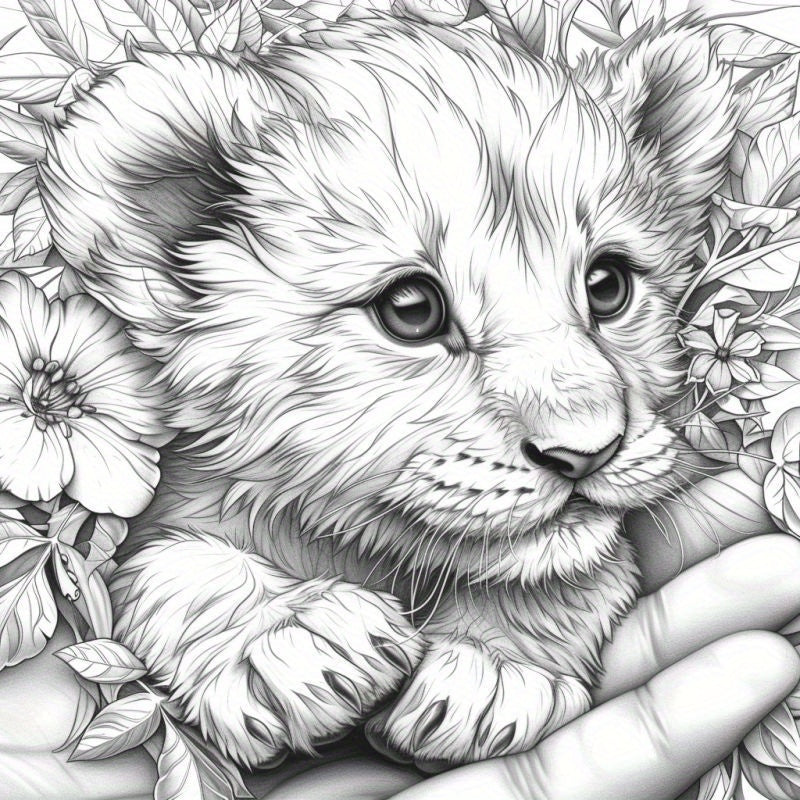 Hand Painted Small Animals Coloring Book - 22 Pages of Detailed Designs