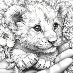 Hand Painted Small Animals Coloring Book - 22 Pages of Detailed Designs