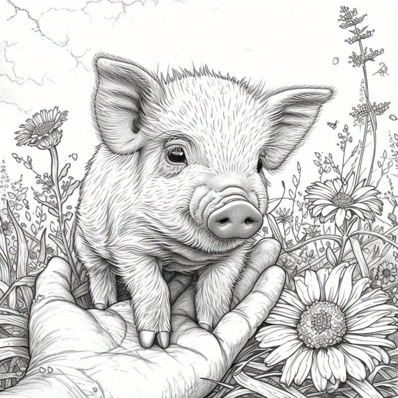 Hand Painted Small Animals Coloring Book - 22 Pages of Detailed Designs