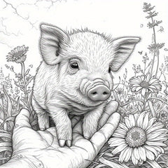 Hand Painted Small Animals Coloring Book - 22 Pages of Detailed Designs