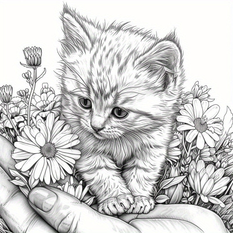 Hand Painted Small Animals Coloring Book - 22 Pages of Detailed Designs