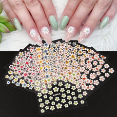 12pcs Shimmering Floral Nail Art Stickers Self Adhesive Decals for Manicure