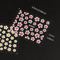 12pcs Shimmering Floral Nail Art Stickers Self Adhesive Decals for Manicure