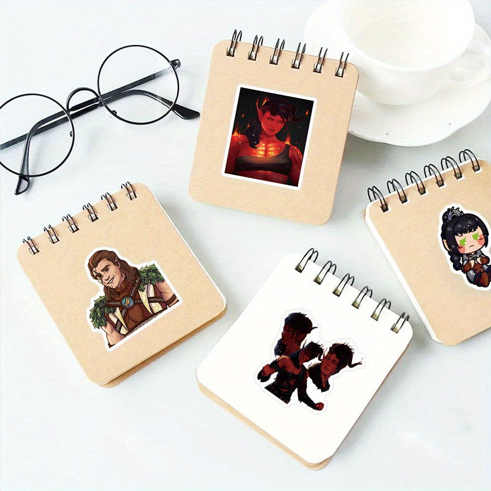 128pcs Baldur's Gate Character Stickers for Laptops