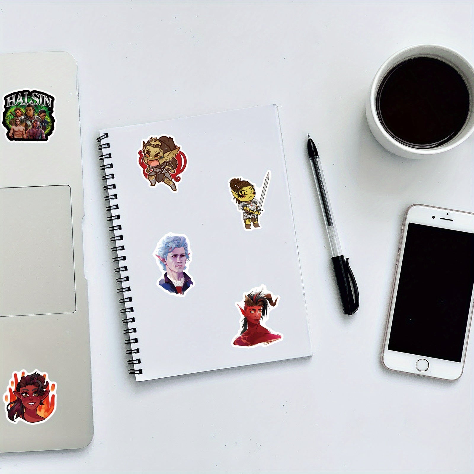 128pcs Baldur's Gate Character Stickers for Laptops