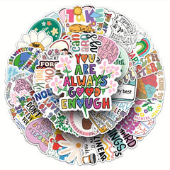 100pcs Mental Health Quotes Vinyl Stickers for Laptops Water Bottl