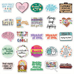 100pcs Mental Health Quotes Vinyl Stickers for Laptops Water Bottl