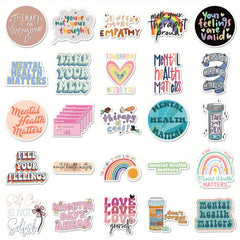 100pcs Mental Health Quotes Vinyl Stickers for Laptops Water Bottl