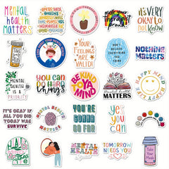 100pcs Mental Health Quotes Vinyl Stickers for Laptops Water Bottl