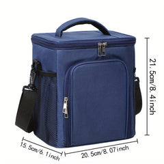 Navy Floral C Insulated Lunch Bag for Women