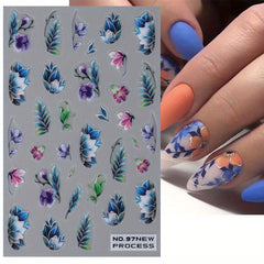 Summer Flower Leaves Nail Art Stickers Decals