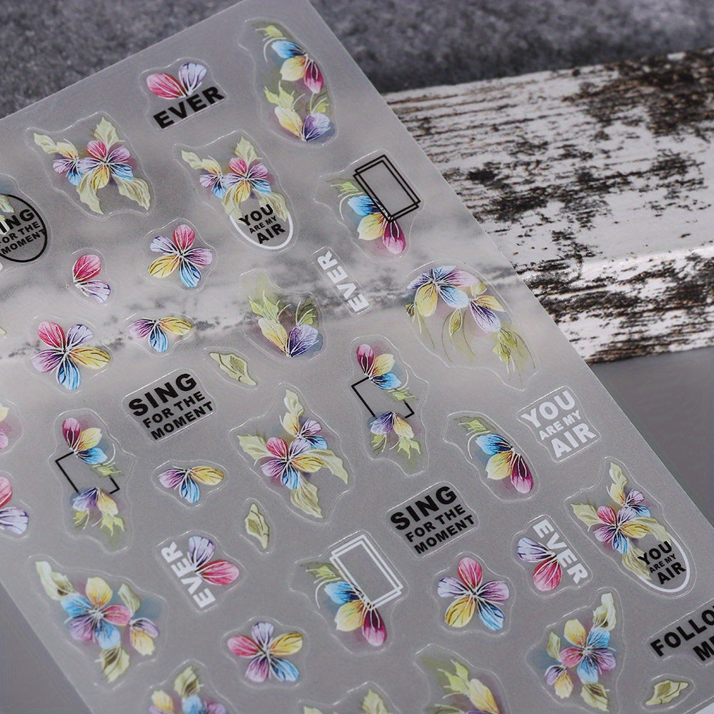 Summer Flower Leaves Nail Art Stickers Decals