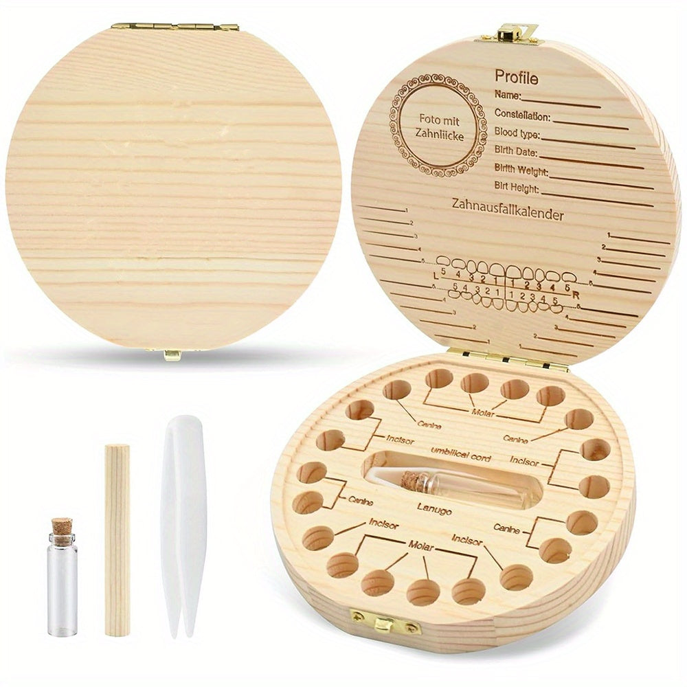 Personalized Wooden Tooth Keepsake Box for Memento Storage