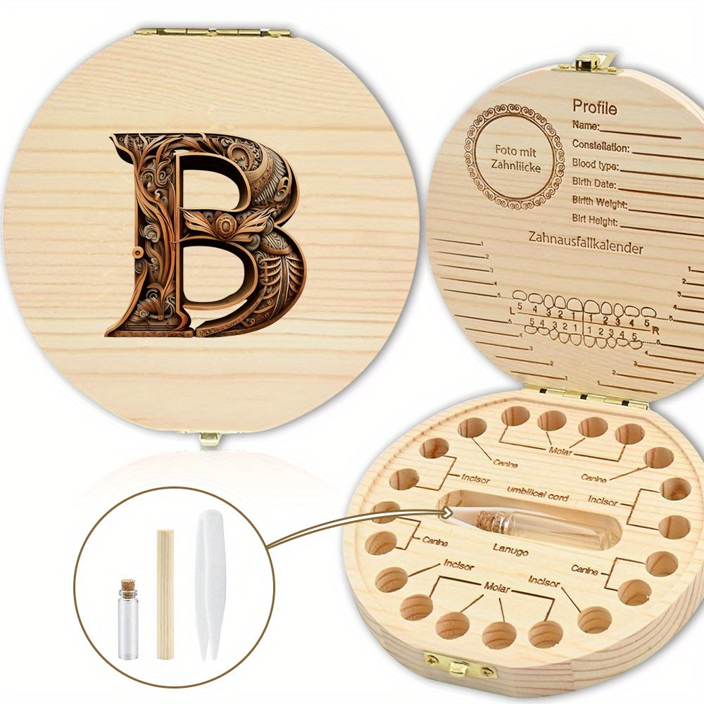 Personalized Wooden Tooth Keepsake Box for Memento Storage