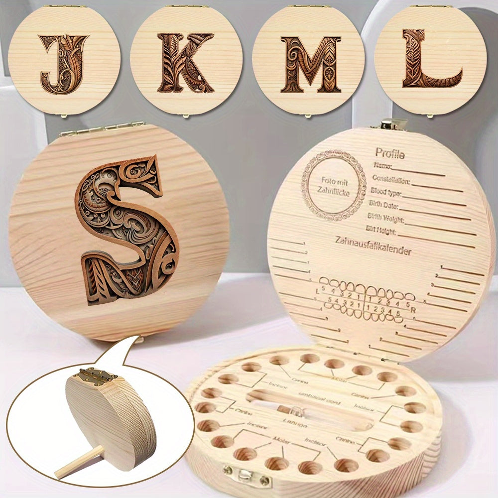 Personalized Wooden Tooth Keepsake Box for Memento Storage