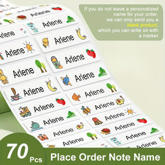 180pcs Custom Name Sticker Waterproof Label Transparent Personalized