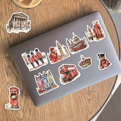 30pcs London Architectural Stickers Big Ben Red Buses Vibrant W