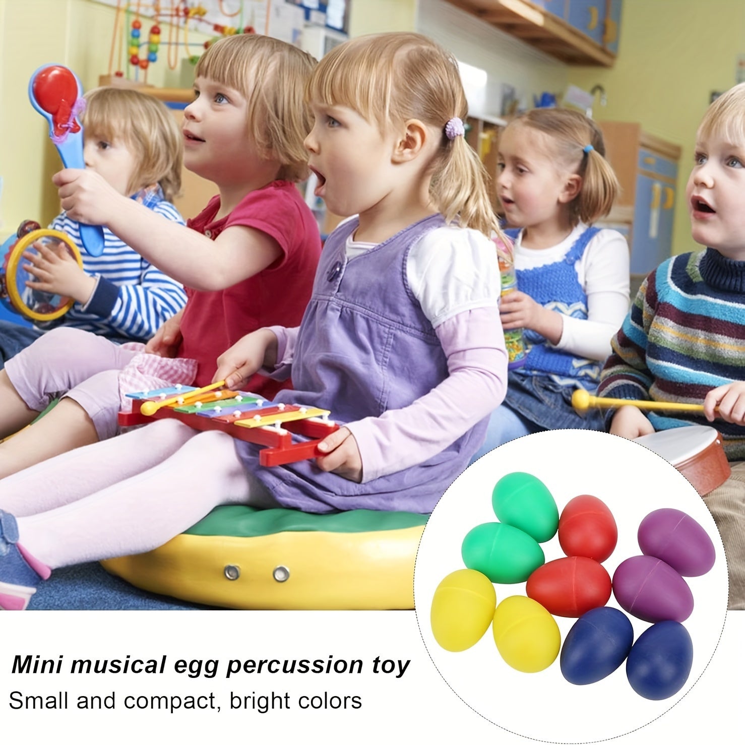 Colorful Plastic Sand Egg Shaker Musical Toy for Youngsters Random Selection