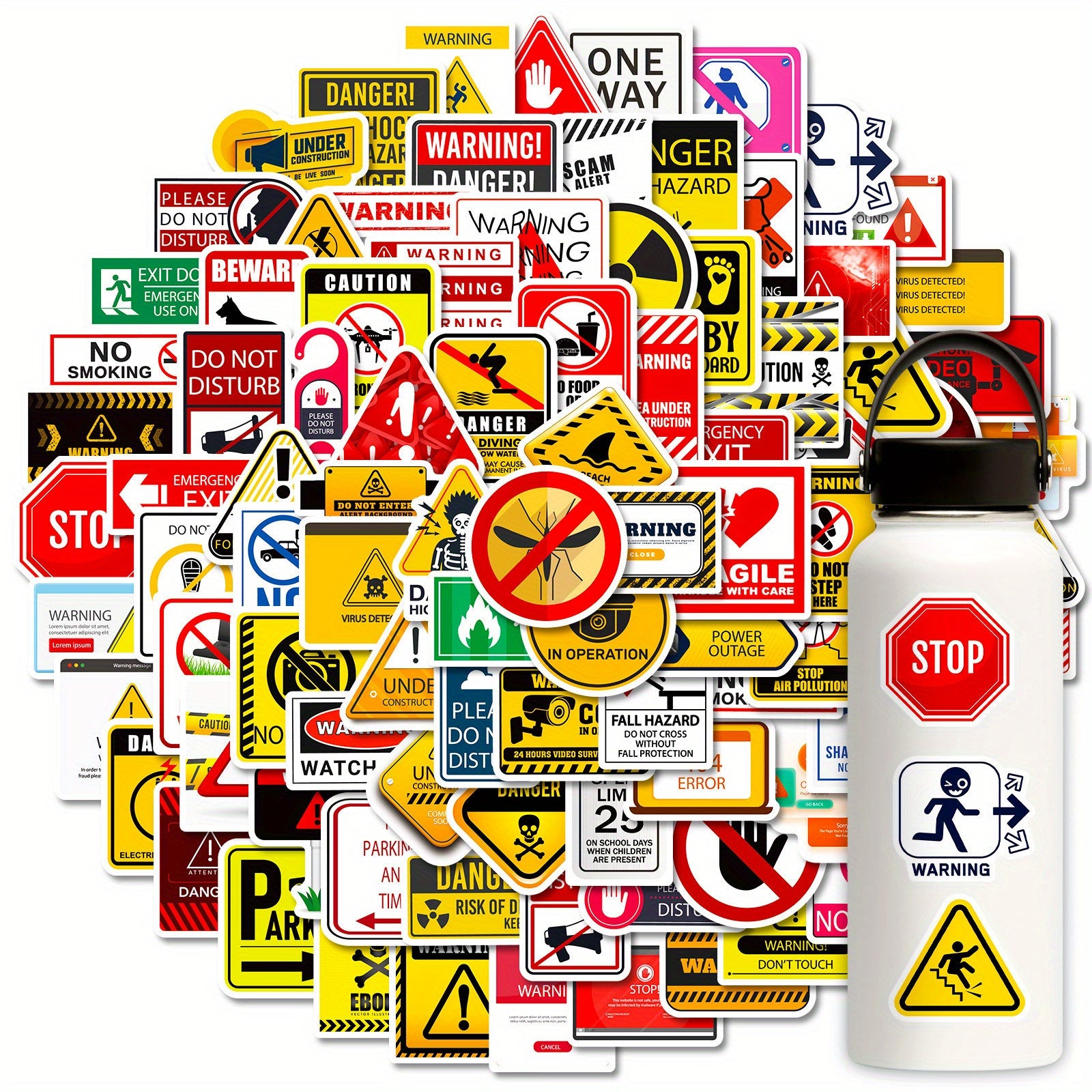 100pcs Waterproof Sticker Pack - Funny Cartoon Designs