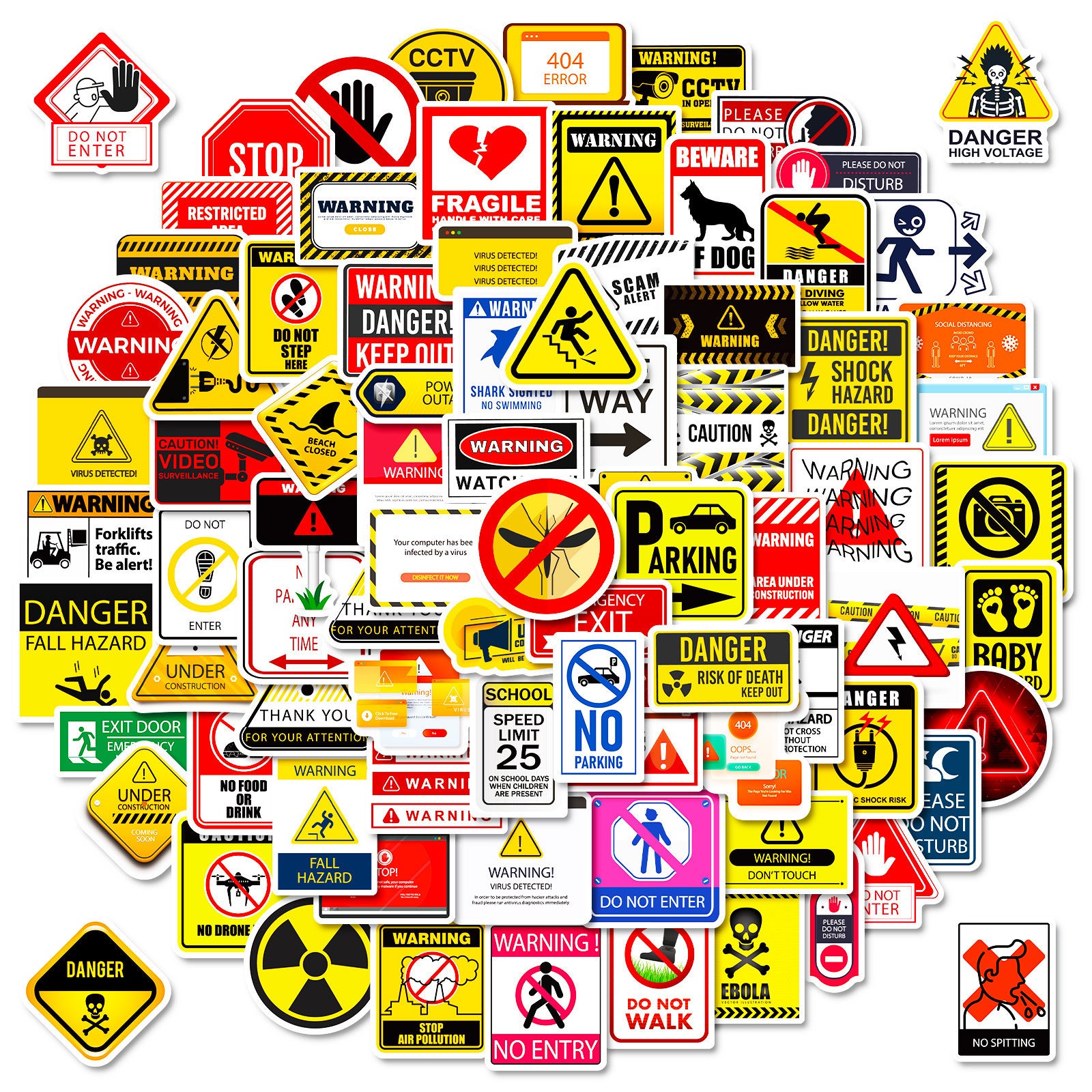 100pcs Waterproof Sticker Pack - Funny Cartoon Designs