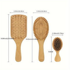 6pc Bamboo Hair Brush & Comb Set for Normal Hair