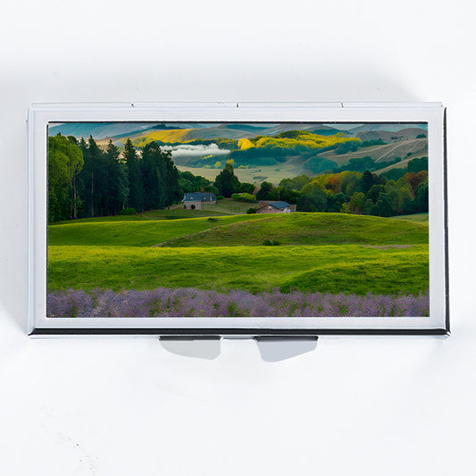 Grassland Pattern Rectangular Medicine Box with 7 Compartments