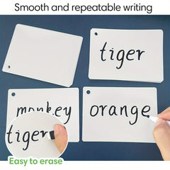 20pcs Double Sided Blank Flash Cards Dry Erase Waterproof Glossy Finish