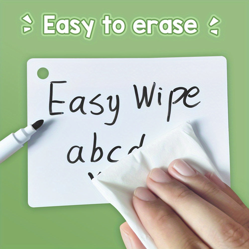 20pcs Double Sided Blank Flash Cards Dry Erase Waterproof Glossy Finish