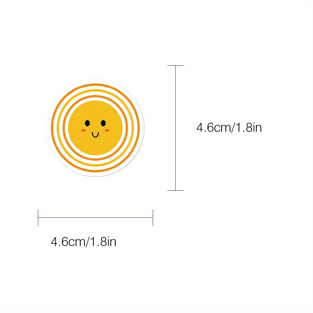 50pcs Vinyl Sun Stickers Reusable Cartoon Sun Decals for Adults
