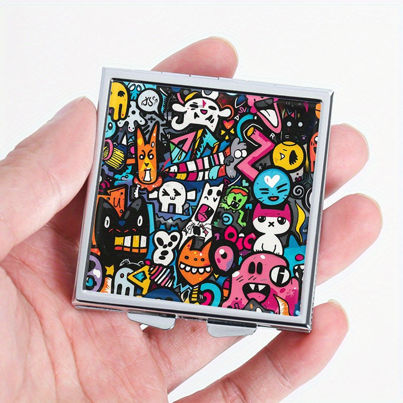 Graffiti Pattern Square Pill Box