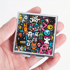 Graffiti Pattern Square Pill Box